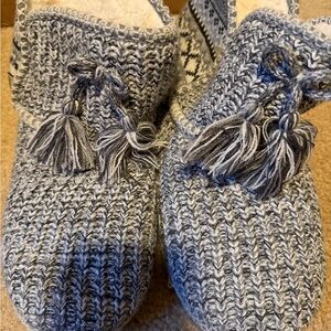 Muk Luks Gray Knit Slippers